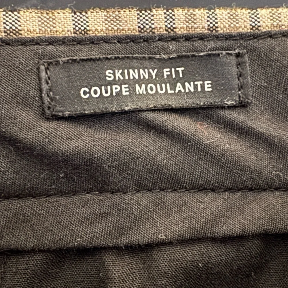 H&M Men’s Skinny Fit Glen Plaid Dress Pants Brown Tan Size 33 Business Casual